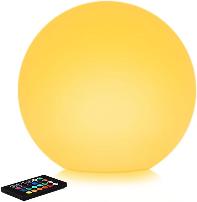 12 Inch Solar Garden Globe Light with Remote, RGB Color Changing, Outdoor