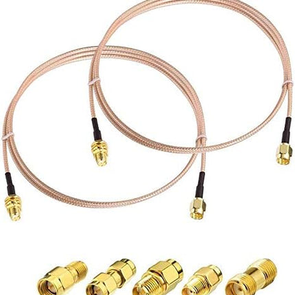 SUPERBAT SMA Male to Female 6inches RF Coax Cable & 5pcs Adapter Kit - SMA/SMA/R