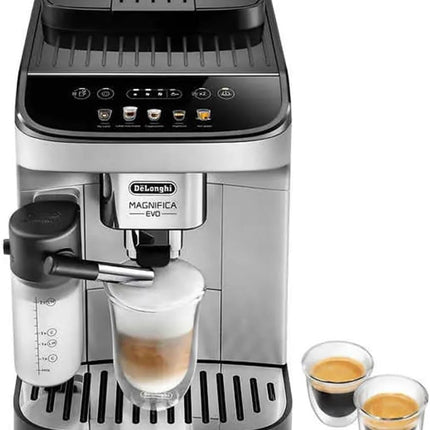 De'Longhi Magnifica Evo Automatic Espresso & Cappuccino Machine with LatteCrema, 13 Grind Settings, Silver