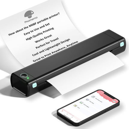Phomemo Thermal Portable Printer Wireless for Travel, M08F Mobile for Home Use B