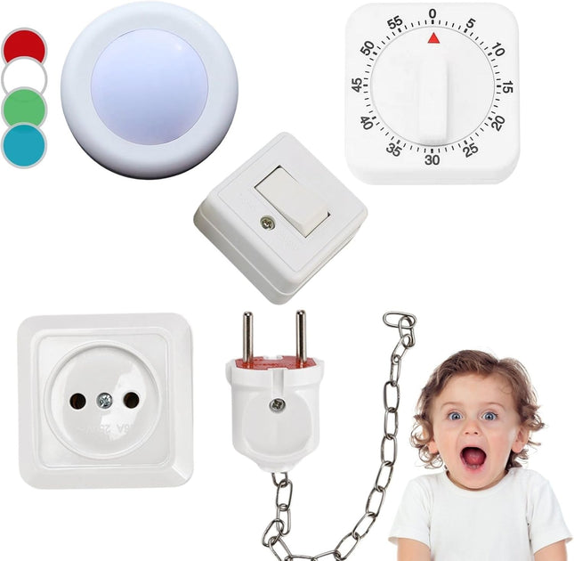 4 Pieses Busy Board DIY Accessory for Toddlers - Sensory Board Light Parts - Soc
