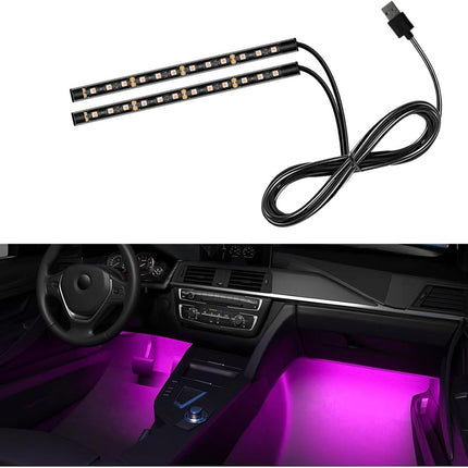 Sylvil Car LED Strip Light, 24 LEDs RGB Neon Interior Atmosphere Lights, 12V Und