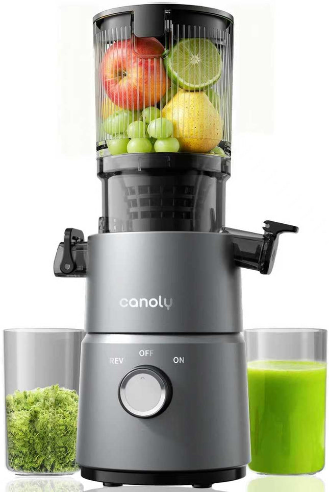 Canoly C03 Cold Press Juicer, 4.5" Wide Feed Chute Juicer Machine with 200W AC