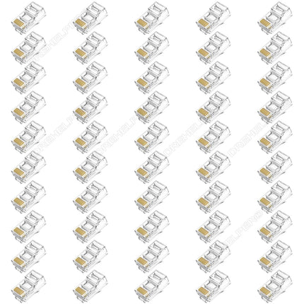 DREHELPER 50Pcs Cat6 Cat6E RJ45 Shielded Gold Plated Connectors,Gigabit Network
