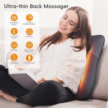 Back-Massager, Rolling Up and Down Back Massager with Heat, Back Massage 4D Knea