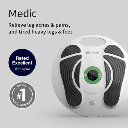 REVITIVE Medic Circulation Booster, Electrical Muscle Stimulation Therapy for Legs and Feet, 99 Intensity Levels