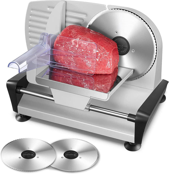 FOHERE 200W Meat Slicer for Home Use, Electric Food Slicer with Two Upgrade 7.5"
