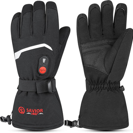 Heated Gloves for Men Women, SAVIOR HEAT Electric Battery Powered Ski Gloves, Re