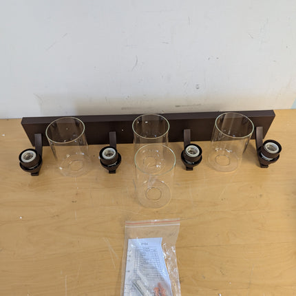 Actual unit: ALAISLYC 4-light vanity light with glass shades