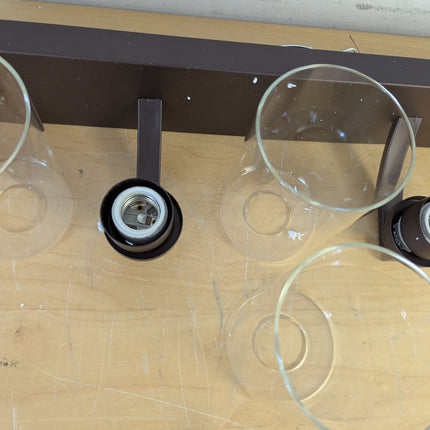Actual unit: ALAISLYC 4-light vanity light with glass shades