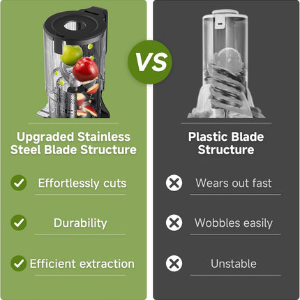 AMZCHEF cold press juicer with 5.4 inch feed chute and stainless steel body — product image