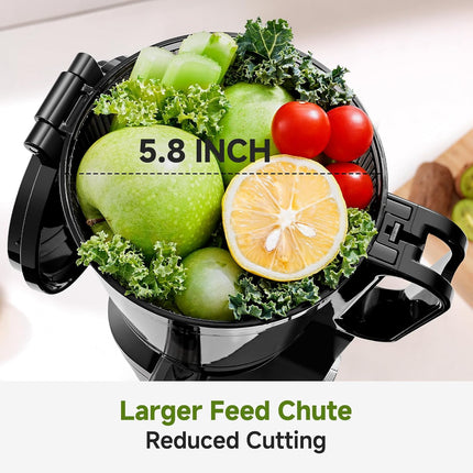 AMZCHEF SJ-036 cold press juicer with 5.8 inch self-feeding chute — product image