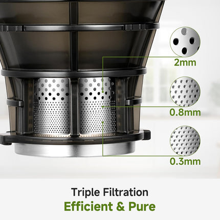 AMZCHEF SJ-036 cold press juicer with 5.8 inch self-feeding chute — product image