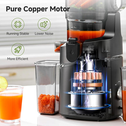AMZCHEF SJ-036 cold press juicer with 5.8 inch self-feeding chute — product image