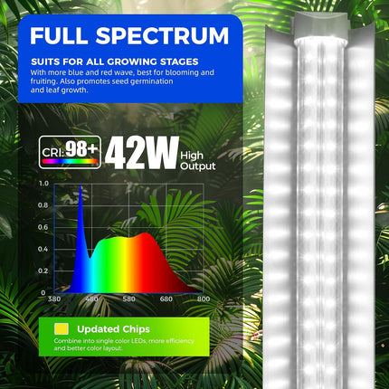 Barrina T8 4 ft full spectrum grow light, 4 pack