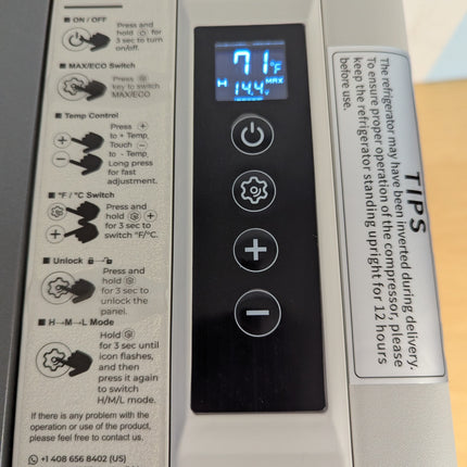 Actual unit: BougeRV control panel powered on