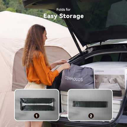 COMMOUDS queen air mattress with rechargeable pump