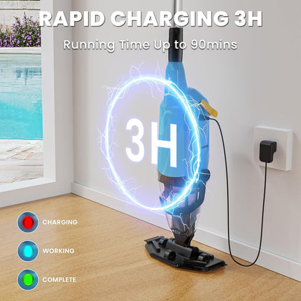 Efurden handheld rechargeable pool vacuum with telescopic pole