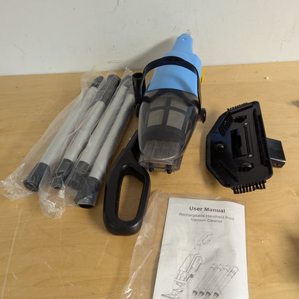 Actual unit: Efurden pool vacuum with pole sections, brush head & manual