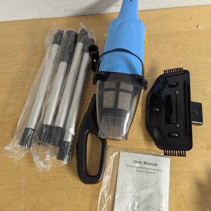 Actual unit: Efurden pool vacuum with pole sections, brush head & manual