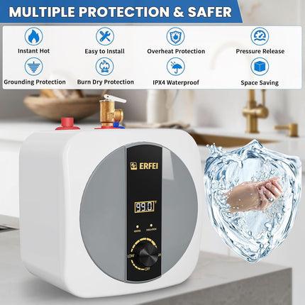 ERFEI electric water heater safety features — product image