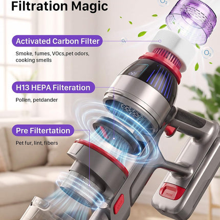 Ernamol cordless stick vacuum cleaner with attachments