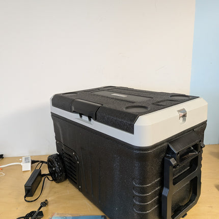 Actual unit: EUHOMY fridge with folding pull handle