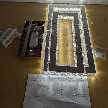 Actual unit: Finktonglan chandelier, some crystal hangers broken off