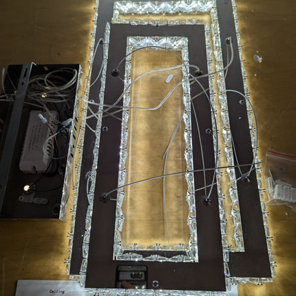 Actual unit: Finktonglan chandelier, some crystal hangers broken off
