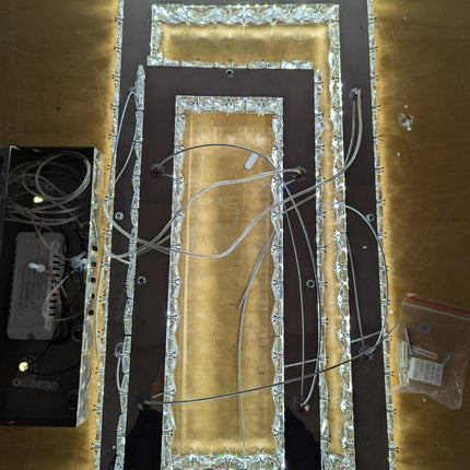 Actual unit: Finktonglan chandelier, some crystal hangers broken off