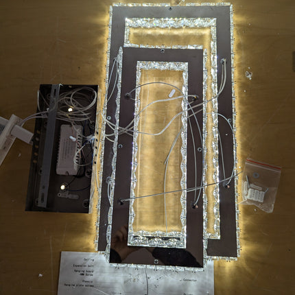 Actual unit: Finktonglan chandelier, some crystal hangers broken off