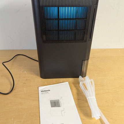 Actual unit: Globexis rotary dehumidifier with drain hose and manual