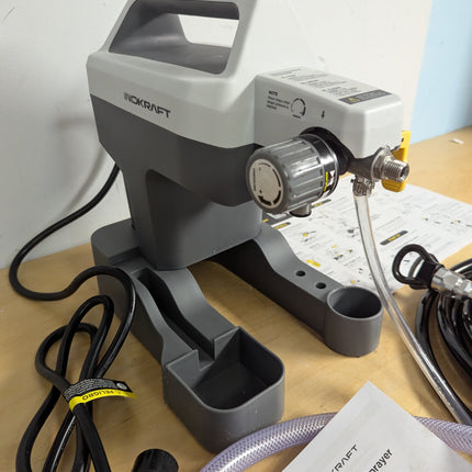 Actual unit: InoKraft NEO paint sprayer with hose, gun and manuals