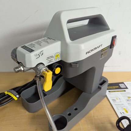 Actual unit: InoKraft NEO paint sprayer with hose, gun and manuals