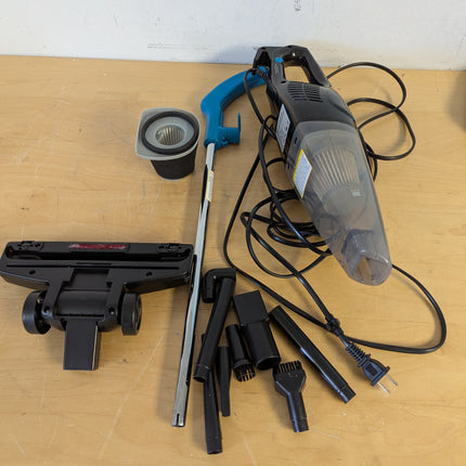Actual unit: Intercleaner VC-1701A stick vacuum with 8 small attachments