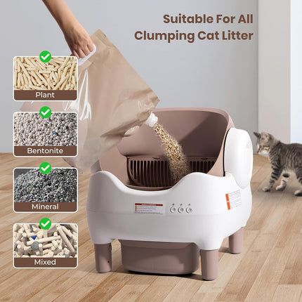 KITPLUS self-cleaning litter box for multiple cats