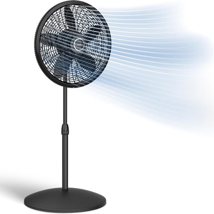 Lasko 1827 18 inch oscillating pedestal fan, black — product image
