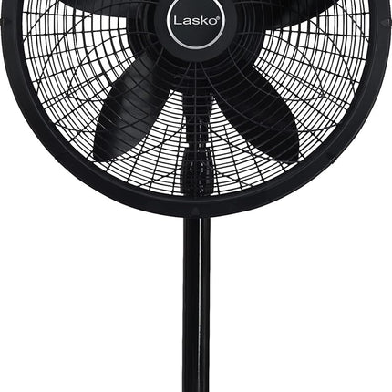 Lasko 1827 18 inch oscillating pedestal fan, black — product image