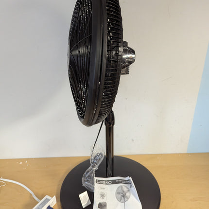 Actual unit: Lasko 1827 pedestal fan, side view