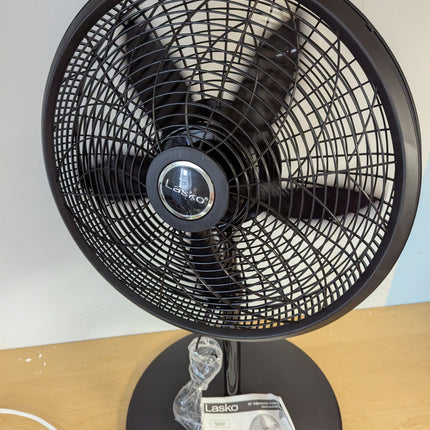 Actual unit: Lasko 1827 pedestal fan, front grille and blades