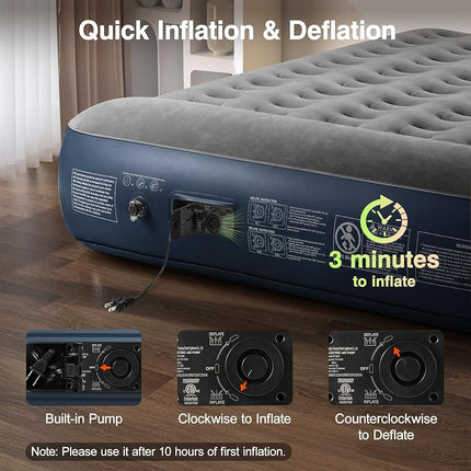 Lewondr queen air mattress with built-in pump