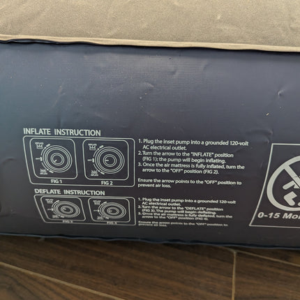 Actual unit: Lewondr queen air mattress inflated