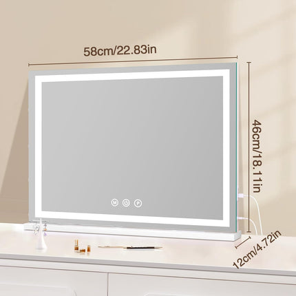 Vanity mirror with lights dimensions 58 x 46 cm — product image