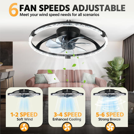 Linboro 20 inch low profile ceiling fan with lights — product image