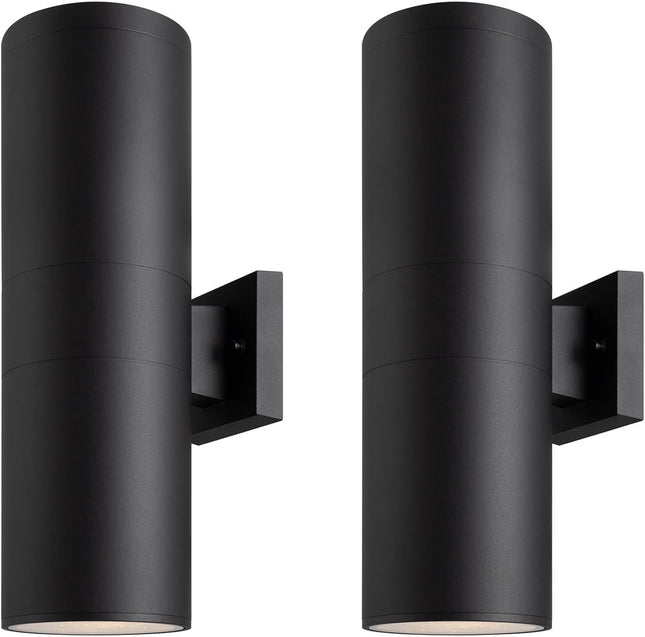mirrea 18 inch modern outdoor porch light, 2 pack, matte black