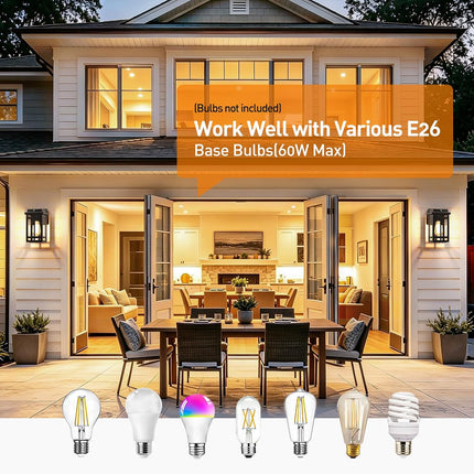 MYHXQ dusk to dawn outdoor wall lights, 2 pack, black lantern with glass