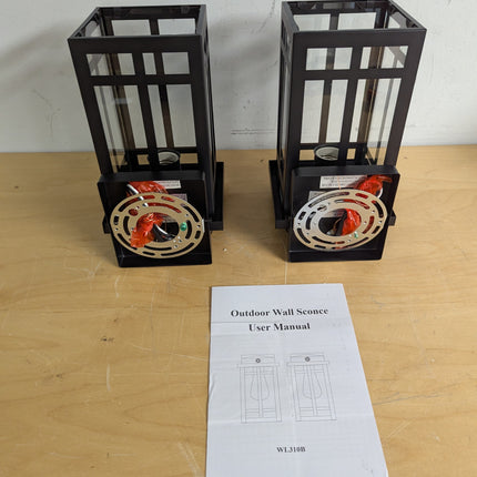 Actual unit: both MYHXQ outdoor wall lanterns with user manual