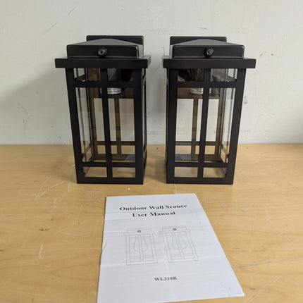 Actual unit: both MYHXQ outdoor wall lanterns with user manual