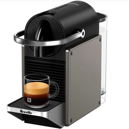 Nespresso Pixie espresso machine by Breville, titan