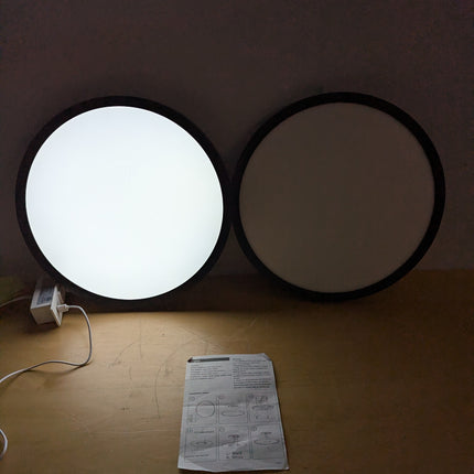 Actual unit: two OFFIY LED ceiling lights lit
